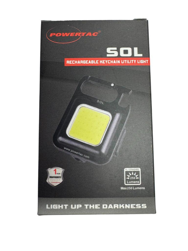 SOL- LED Rechargeable Keychain Light - Powertac